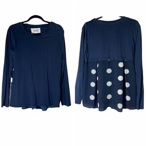 Alice Blue Stitch Fix Polka Dot back detail Top M